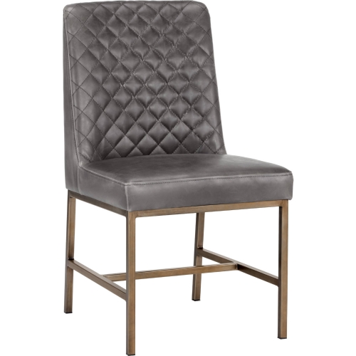 Leighland Dining Chair in Grey Leatherette (Set of 2)